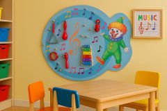 PALYAÇO TEMALI AHŞAP ANAOKULU KREŞ MÜZİK KÖŞESİ(ALETLER HARİÇ)