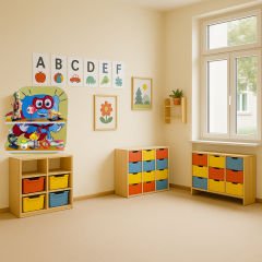 SÜPER BİLGİN TEMALI AHŞAP ANAOKULU KREŞ FEN DOĞA PANOSU(ALETLER HARİÇ)