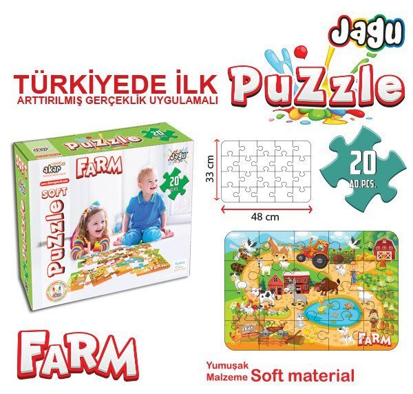 Jagu Yumuşak Puzzle Çiftlik