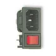 BZM27/Z0000/55B - INLET, IEC, SWITCHED, RED