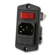 BVA01/Z0000/02 - INLET, IEC, SP, RED, ILLUMINATED