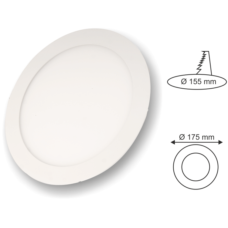12W Beyaz Sıva Altı Yuvarlak Panel Led Armatür