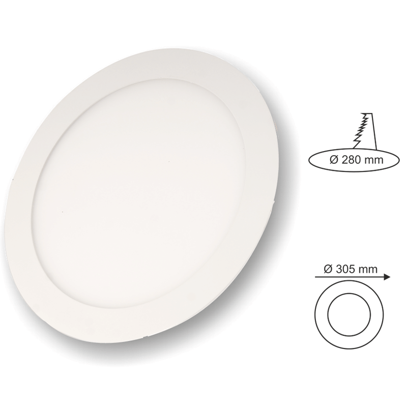 24W Beyaz Sıva Altı Yuvarlak Panel Led Armatür