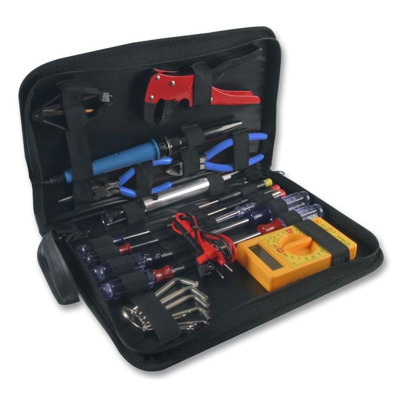 Duratool D00029 - TOOL KIT, ELECTRONICS, SOLD.IRON UK-PLUG