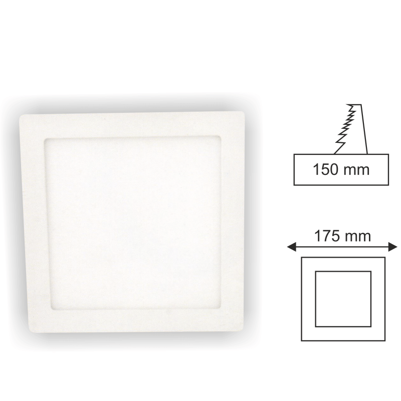 12W Günışığı Sıva Altı Kare Panel Led Armatür