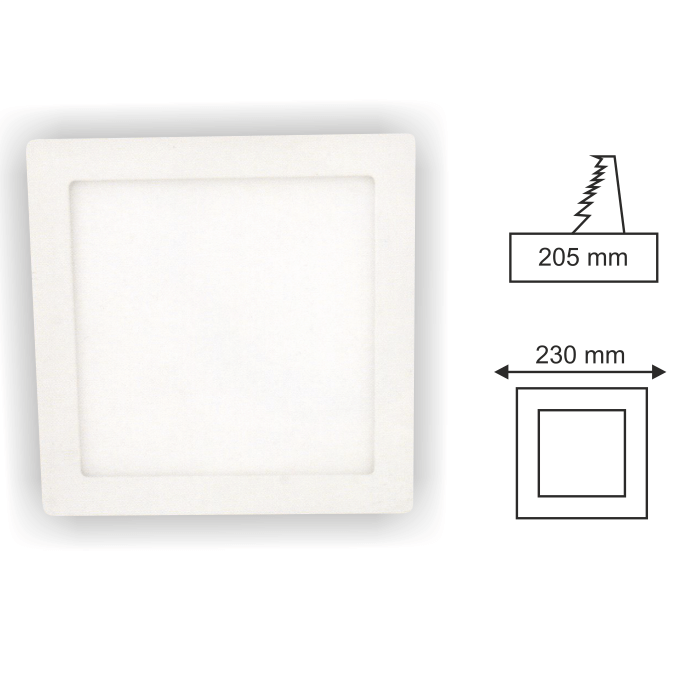 20W Beyaz Sıva Altı Kare Panel Led Armatür