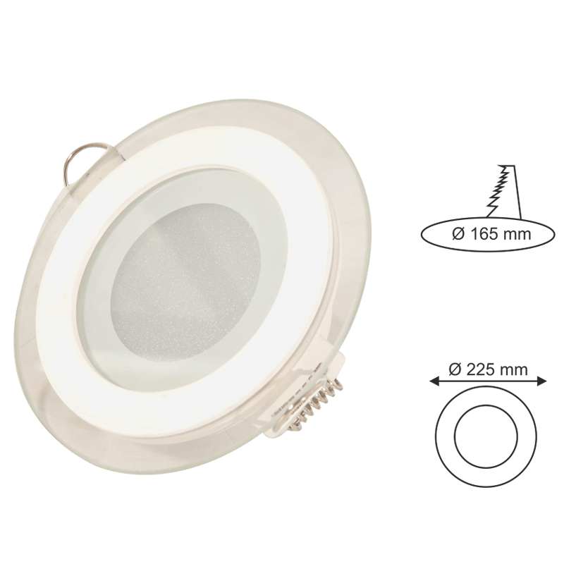 20W Beyaz Sıva Altı Camlı Yuvarlak Panel Led Armatür