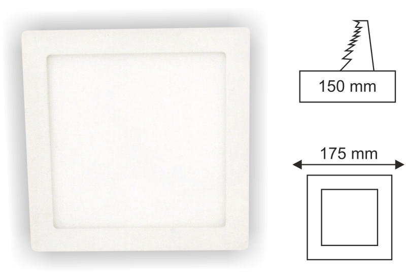 12W Günışığı Sıva Altı Kare Panel Led Armatür