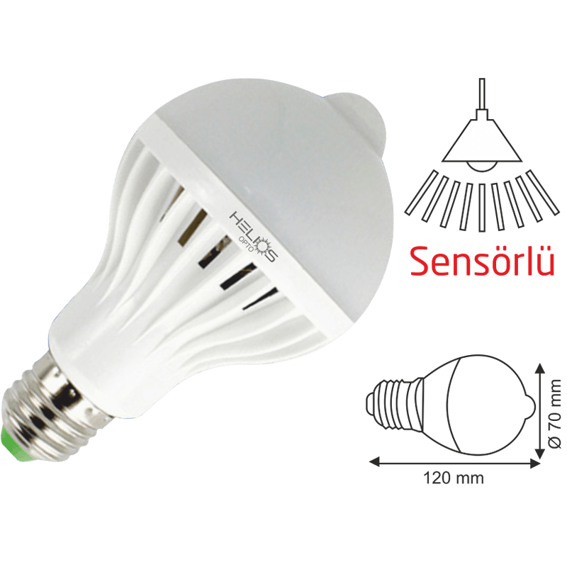 7W Beyaz Sensörlü Led Ampul