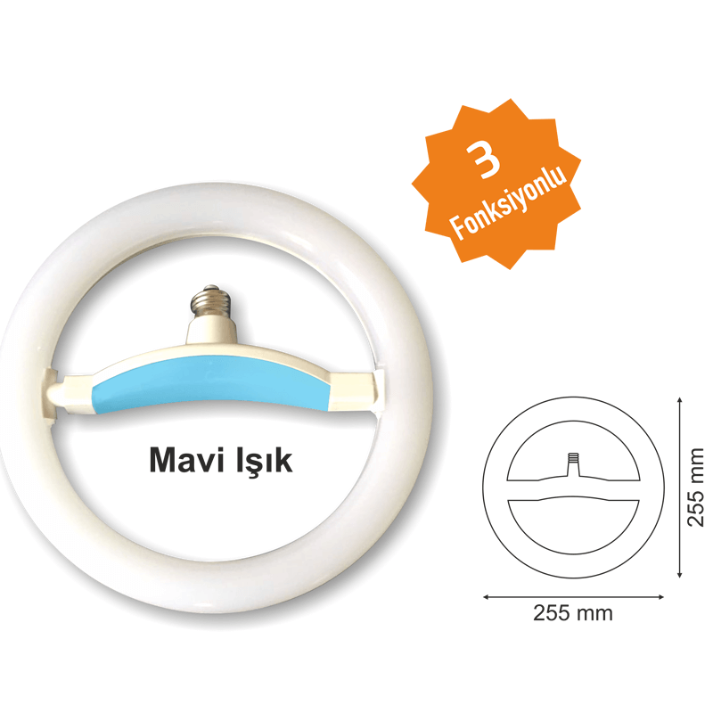 22W Beyaz-Mavi Simit Led Armatür