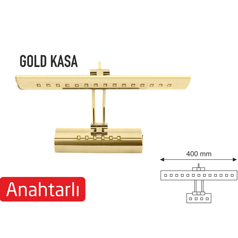 5W Gold Kasa Anahtarlı Flüt Aplik Armatür