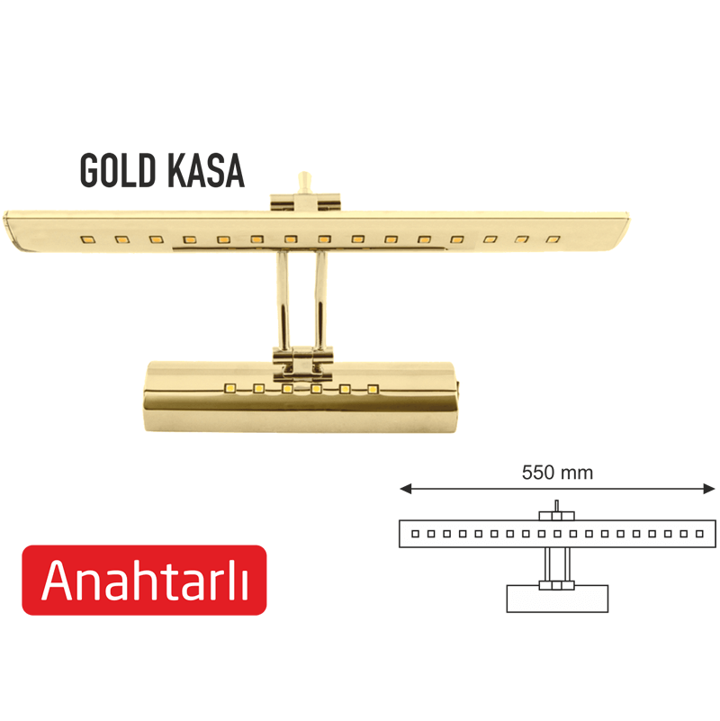 7W Gold Kasa Anahtarlı Flüt Aplik Armatür
