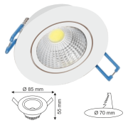 5W Beyaz Sıva Altı Beyaz Kasa Led Spot Aydınlatma