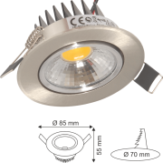 5W Beyaz Sıva Altı Saten Kasa Led Spot Aydınlatma