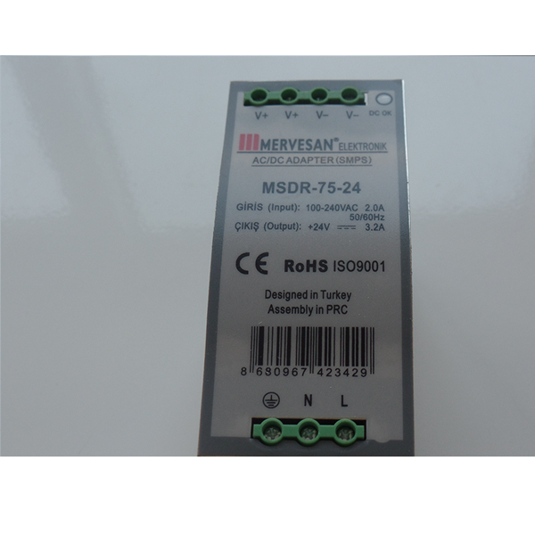 MSDR-75-24 75W 24Vdc/3A Ray Montaj Adaptörler