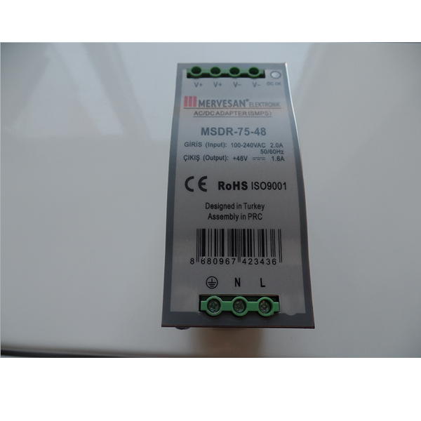 MSDR-75-48 75W 48Vdc/1.6A Ray Montaj Adaptörler