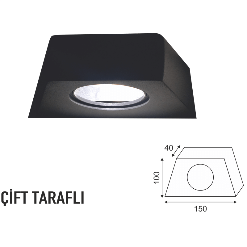 6W Siyah Kasa Bahçe Duvar Led Aplik