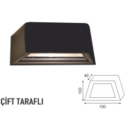 6W Siyah Kasa Bahçe Duvar Led Aplik 2