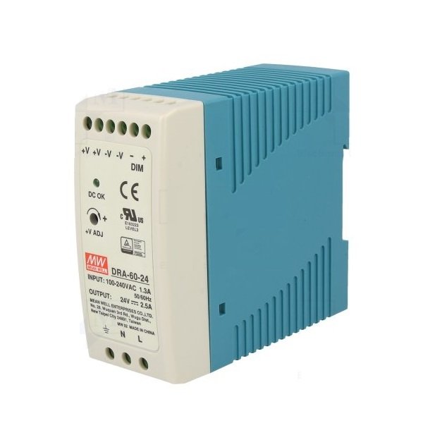 DRA-60-24 60W 24V/2.5A Ray Tipi SMPS