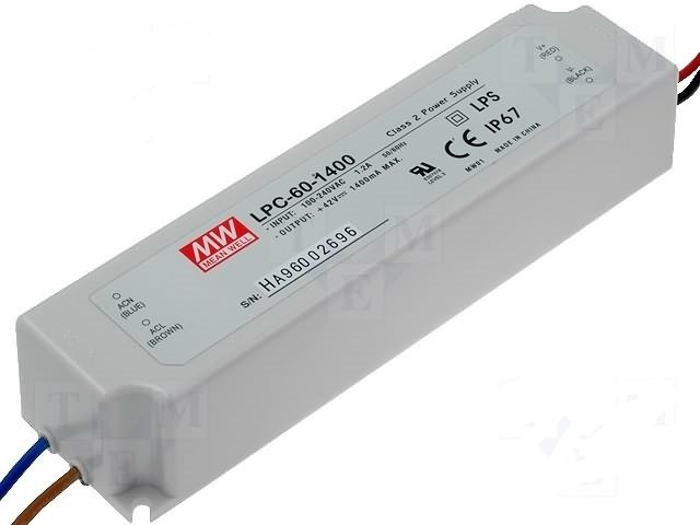 LPC-60-1400 59W 9~42V/1400mA Sabit Akım Led Sürücü