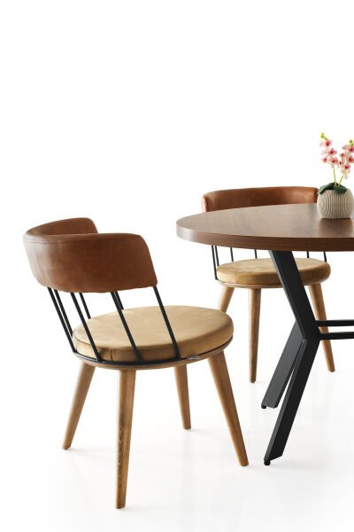 Marin 105 Mutfak Cafe Masası Rosa Metal Sandalye Takımı