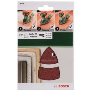 Bosch Multi Zımpara Kağıdı 10'lu Set, 102x62/93mm 40/120/180 Kum