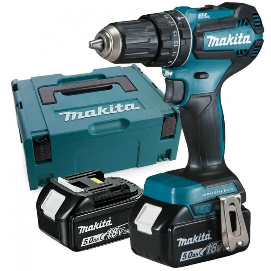 MAKİTA DHP485RTJ Kömürsüz Motorlu Şarjlı Darbeli Matkap 18 Volt 5.0 Ah