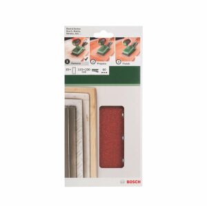 Bosch Titreşimli Zımpara Kağıdı 10'lu Set, 115x230mm 60 Kum