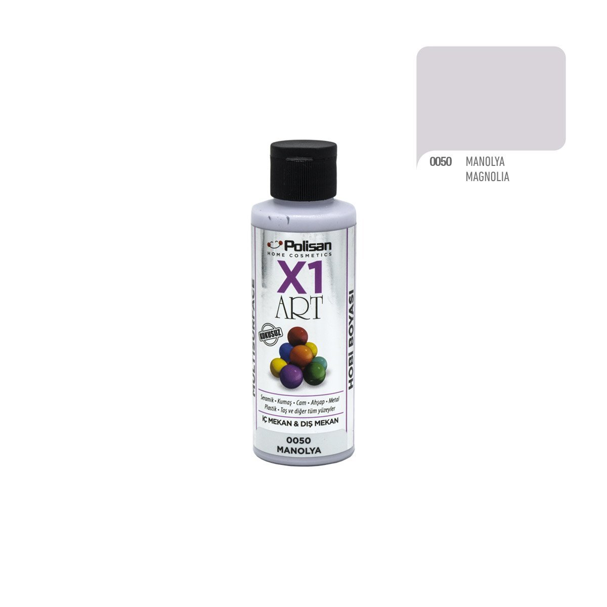 Polisan X1ART Multisurface Hobi Boyası 120ml - 0050 Manolya