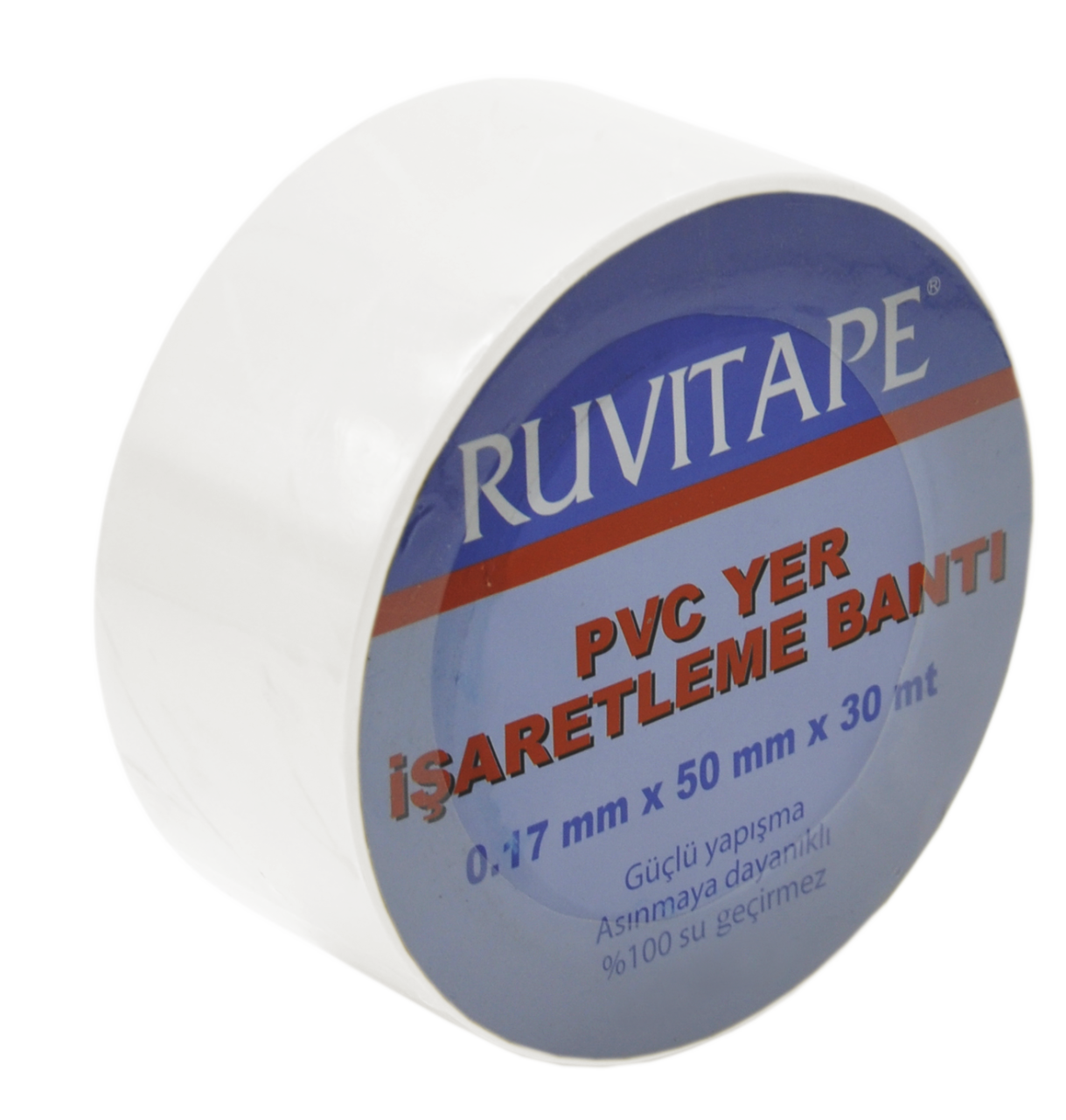 RUVITAPE Pvc Yer İşaretleme Bandı Beyaz 50 mm x 30 m