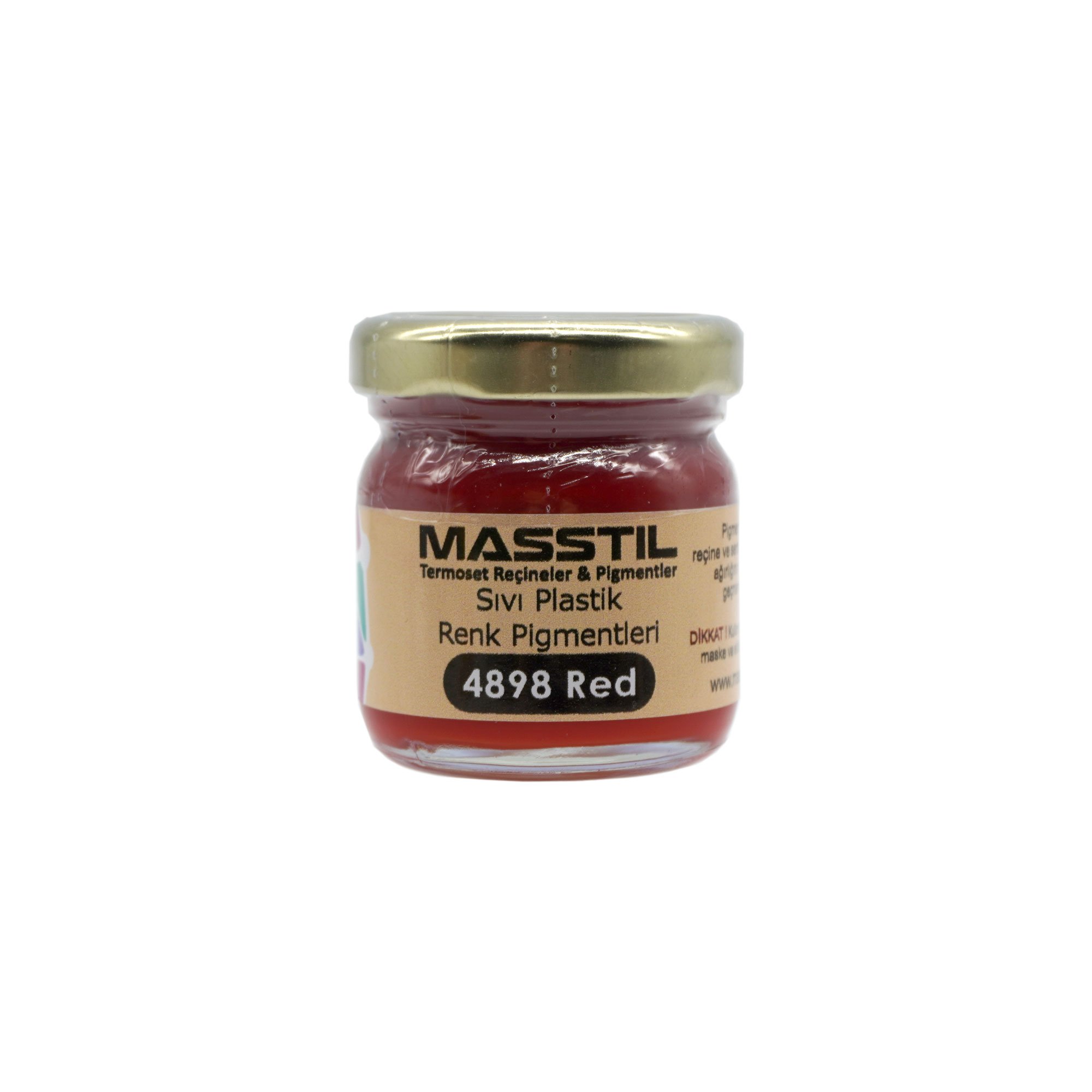 Masstil 4898 Red Sıvı Plastik Renk Pigmenti Kırmızı 20 gr