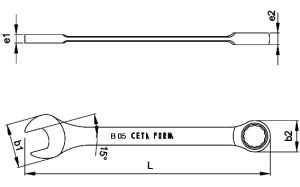 CETA FORM B05-21 C-Gear Cırcırlı Kombine Anahtar 21 mm (Düz)