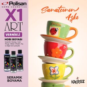 Polisan X1ART Vernikli Hobi Boyası 120ml - Açık Mavi