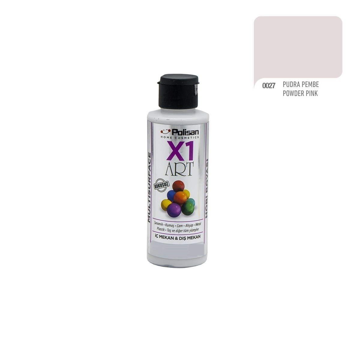 Polisan X1ART Multisurface Hobi Boyası 120ml - 0027 Pudra Pembe