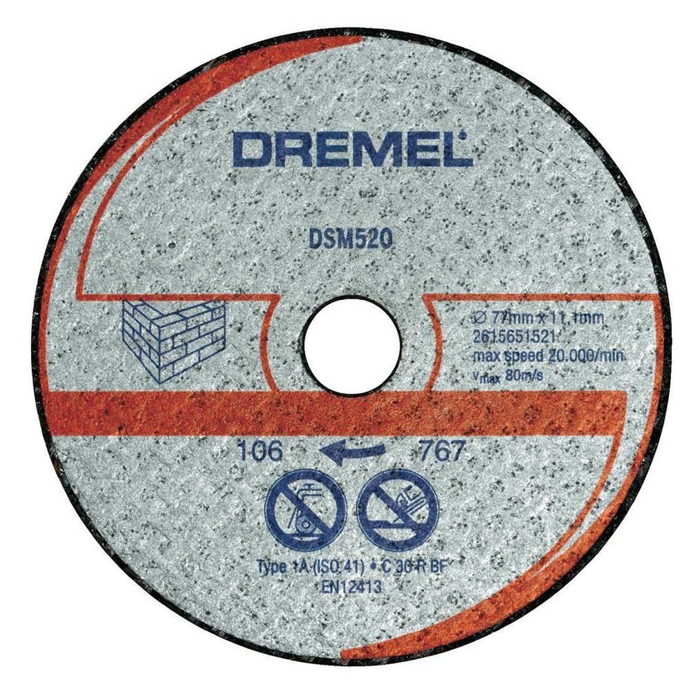 Dremel DSM520 Tuğla Taş Kesme Diski 77 mm 2'li Paket