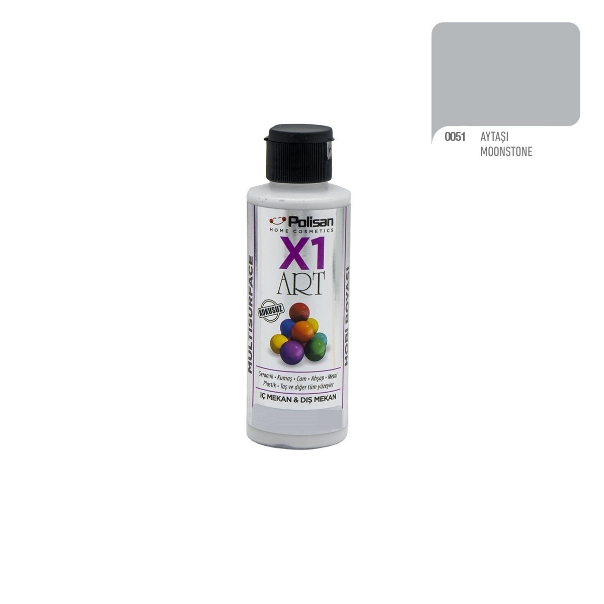 Polisan X1ART Multisurface Hobi Boyası 120ml - 0051 Ay Taşı