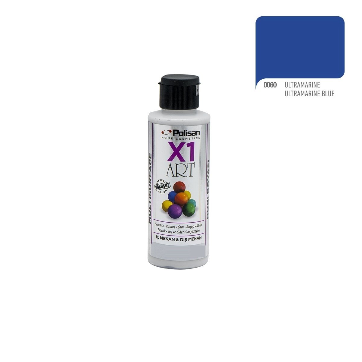 Polisan X1ART Multisurface Hobi Boyası 120ml - 0060 Ultramarine