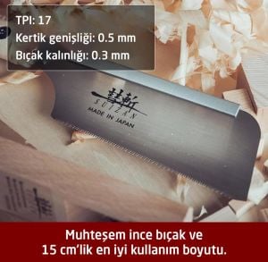 Suizan Dozuki Dovetail Çokyönlü Kesim Japon Testeresi 15 cm