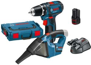 Bosch GSR 10.8-2-Li Vidalama + GAS 10.8V-Li Süpürge Çift Akü 10.8V 2Ah