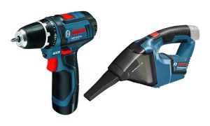 Bosch GSR 10.8-2-Li Vidalama + GAS 10.8V-Li Süpürge Çift Akü 10.8V 2Ah