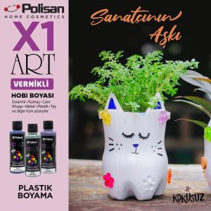 Polisan X1ART Vernikli Hobi Boyası 120ml - Oksit Sarı