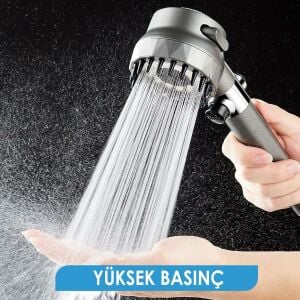 6115 Yüksek Basınçlı 3 Fonksiyonlu Masajlı El Tipi Duş Başlığı