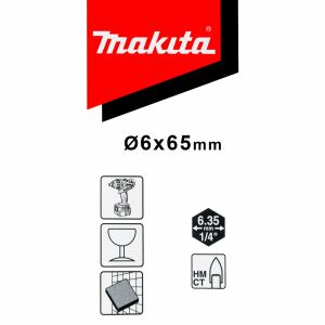 Makita D15964 1/4'' Altıgen Bits Saplı Cam Fayans Delme Ucu 6 mm