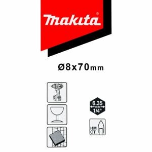 Makita D15970 1/4'' Altıgen Bits Saplı Cam Fayans Delme Ucu 8 mm