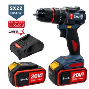 Stechend SX22-2X4.0 Akülü Kömürsüz Darbeli Matkap 20V 4.0Ah 60Nm