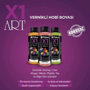 Polisan X1ART Vernikli Hobi Boyası 1000ml - Antrasit