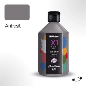 Polisan X1ART Vernikli Hobi Boyası 500ml - Antrasit