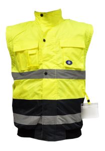 Oxford Kumaş İş Güvenlik Pilot Mont Çift Renk Kolu Çıkmalı - XL