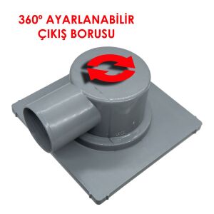 Mesa Teknik 15x15 Yandan 50mm Çıkışlı Koku Önleyicili Yer Süzgeci