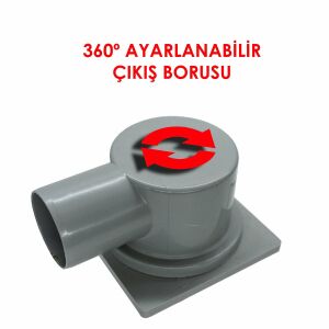 Mesa Teknik 10x10 Yandan 50mm Çıkışlı Koku Önleyicili Yer Süzgeci